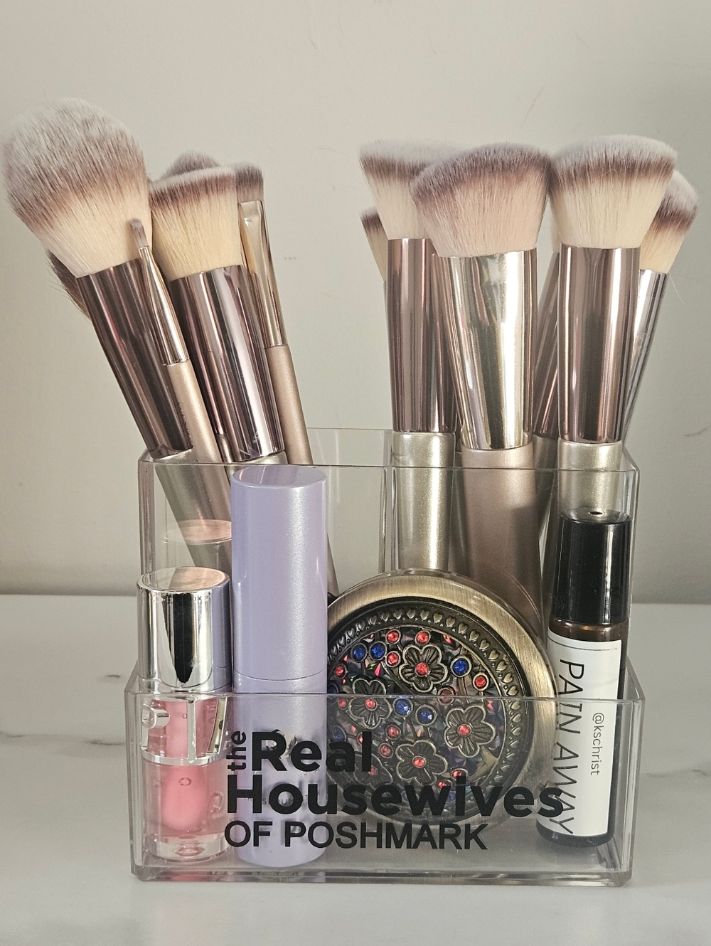 "The Real Housewives Of Poshmark" Acrylic 3-Compartment Vanity/Desk Organizer - Picture 2 of 5